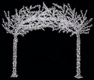Arch Acrylic Beaded  Connected Trees 9 feet in Length x 8 Height with 10800 Crystal Lights